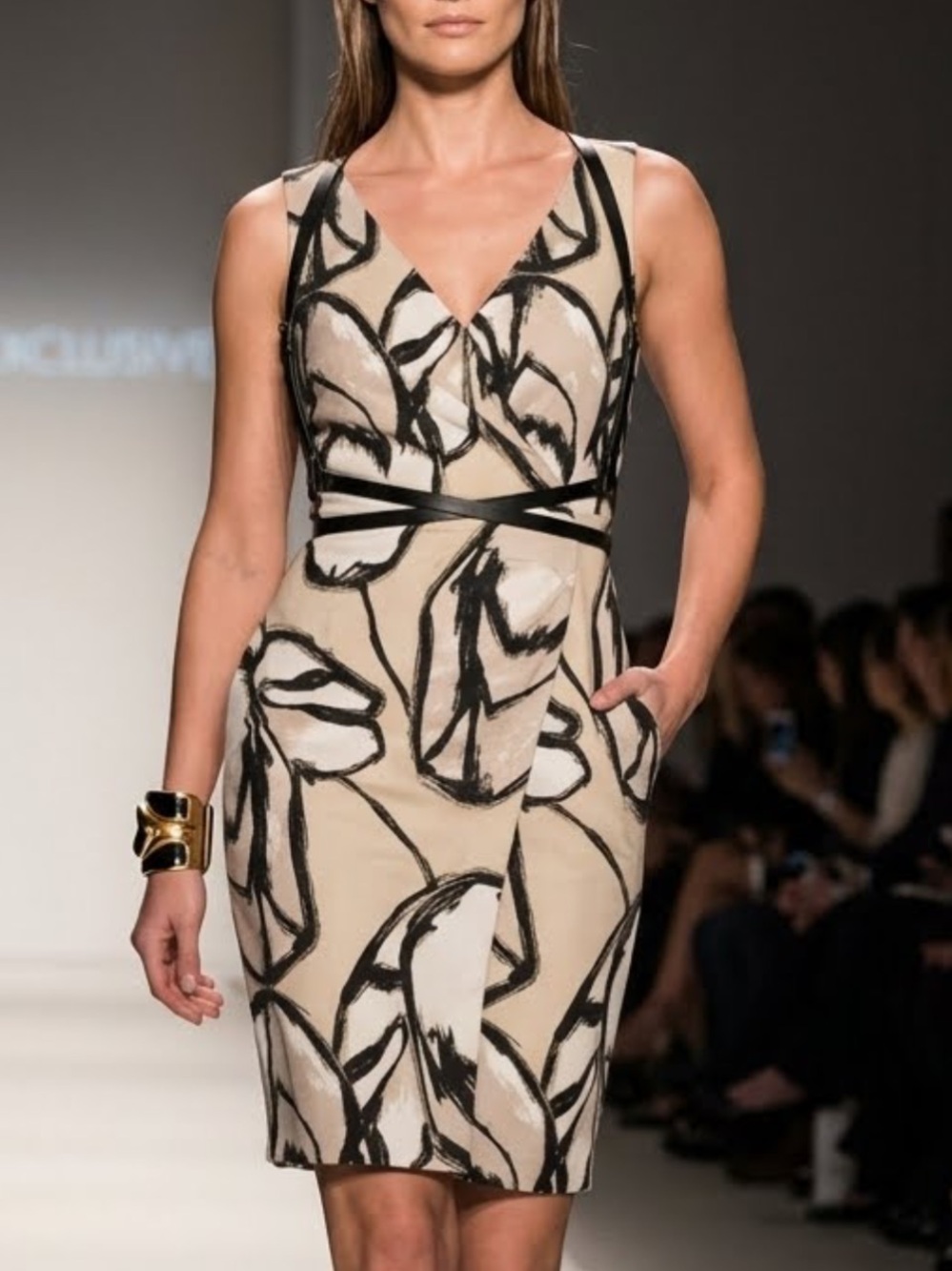 Ann Taylor Beige and Black Floral Dress Sleeveless Work Dress 4